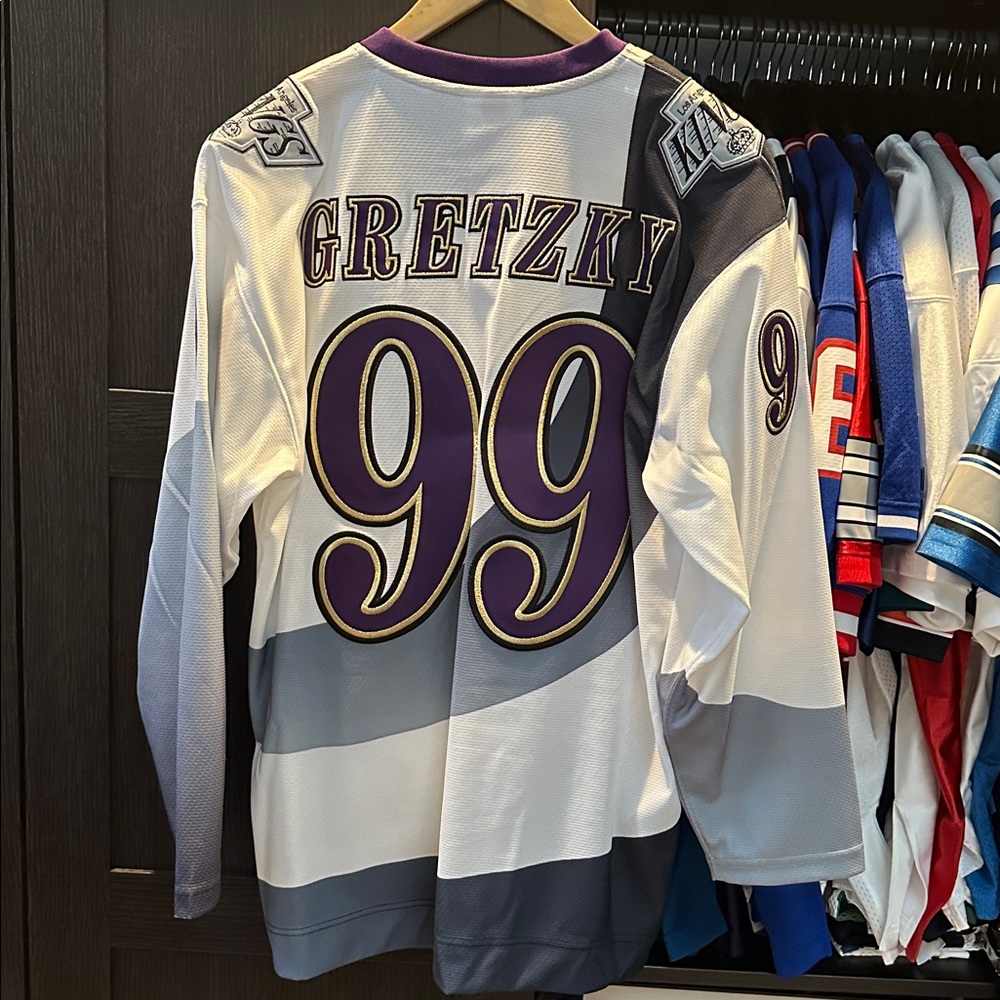 Wayne Gretzky Los Angeles Kings Mitchell & Ness 1995-96 Power Play Jersey -White - Picture 6 of 7